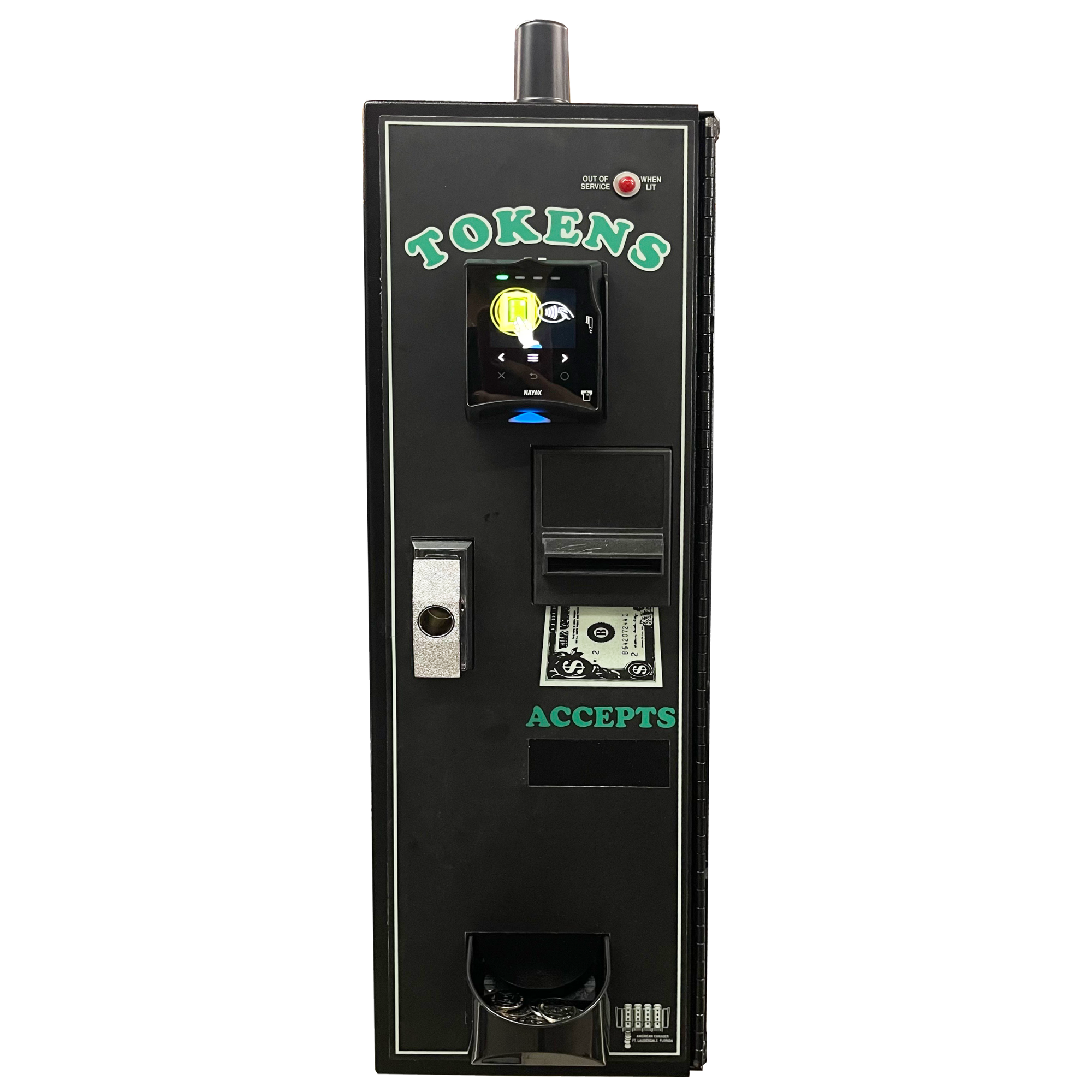 NAYAX reader installed on an American Changer AC1001