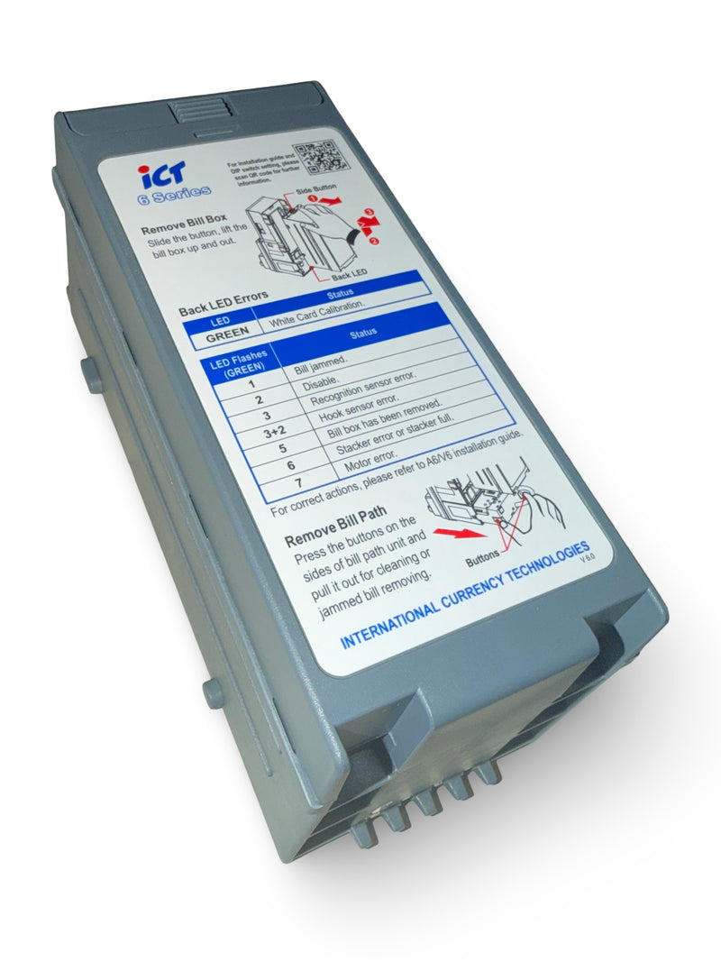 ICT B6-S5 6 Series 500 Note Cashbox Black with Slide Release for ICT Bill Validator