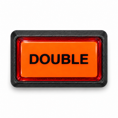 Illuminated Rectangular DOUBLE Zippy Switch Button - face