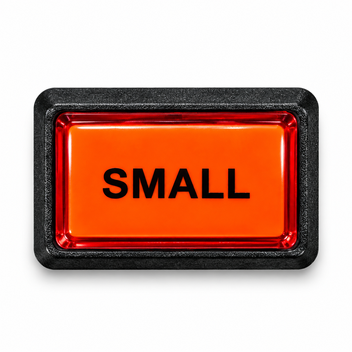 Illuminated Rectangular SMALL Zippy Switch Button - face