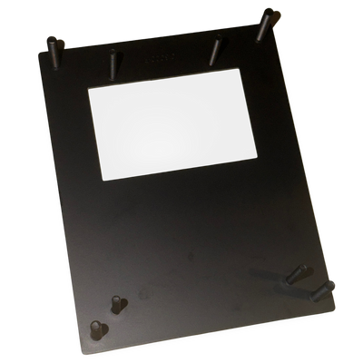 Rear of the standard opening bill acceptor mounting bracket showing threaded studs and spacers