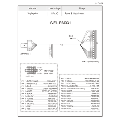 WEL-RM031 ICT Bill Acceptor Wiring Harness