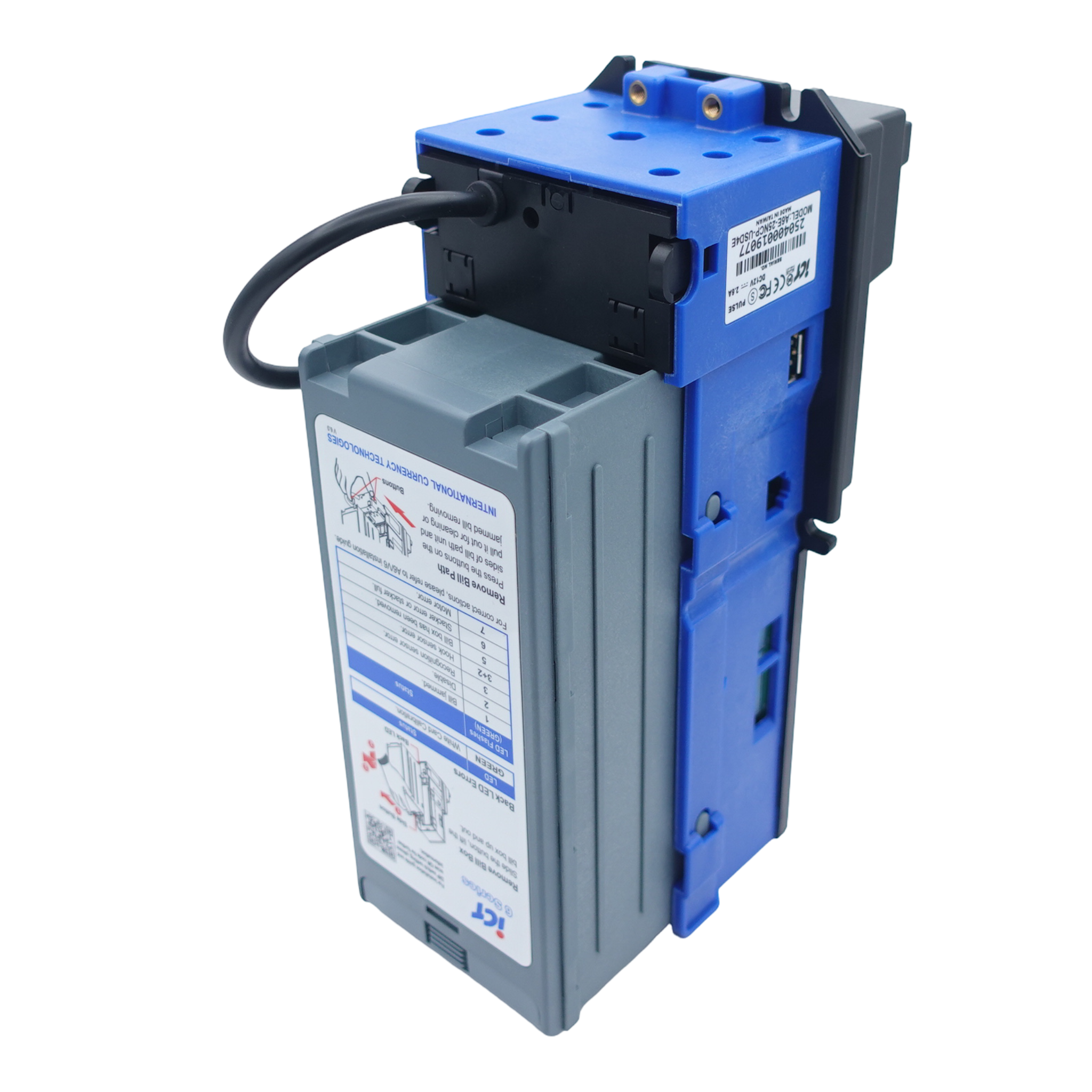 ICT A6E-13F0P-USD4 Bill Acceptor 110V 300 Stacker USD Fitted Bezel