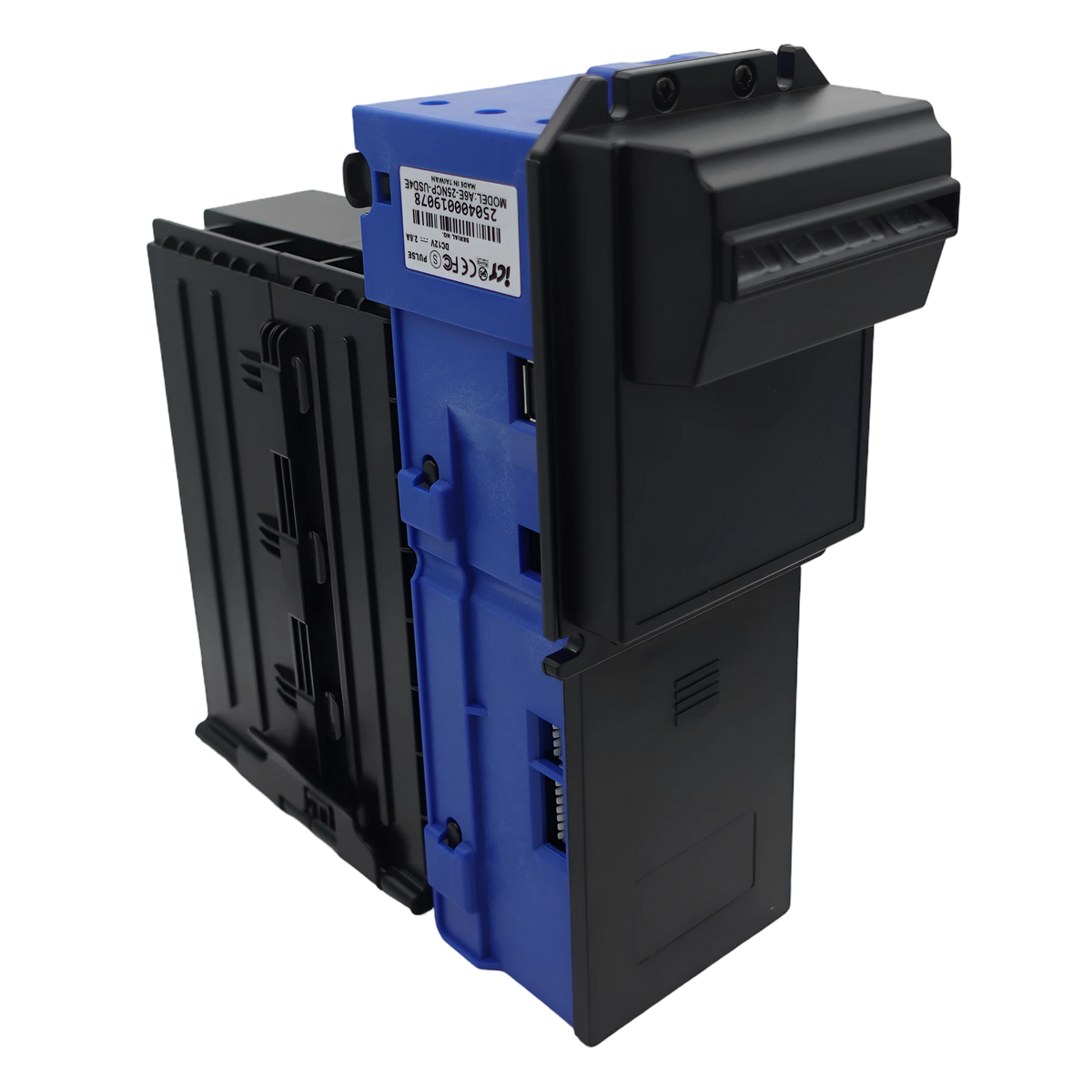 ICT A6E-28NCP-USD4-II Bill Acceptor 12V 800 Stacker USD Downstack Bezel side view