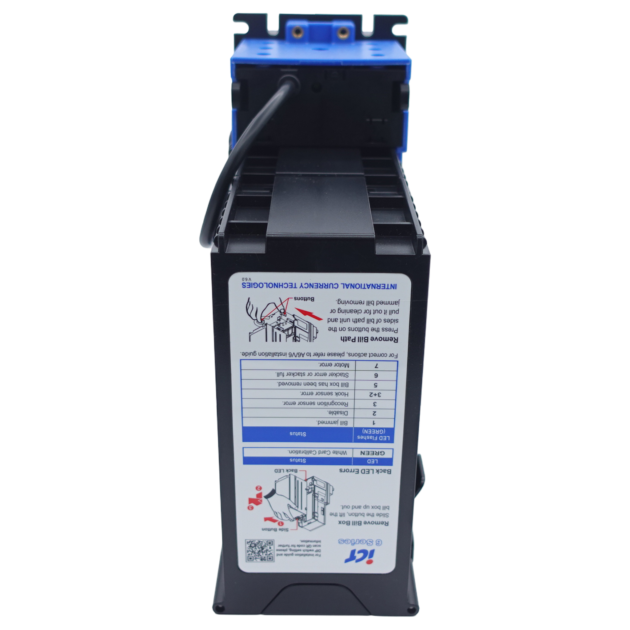 ICT A6E-18SCP-USD4 Bill Acceptor 110V 800 Stacker USD Standard Bezel