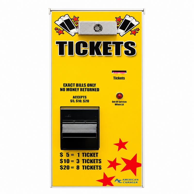 American Changer AC111 Front Load Ticket Dispenser front view