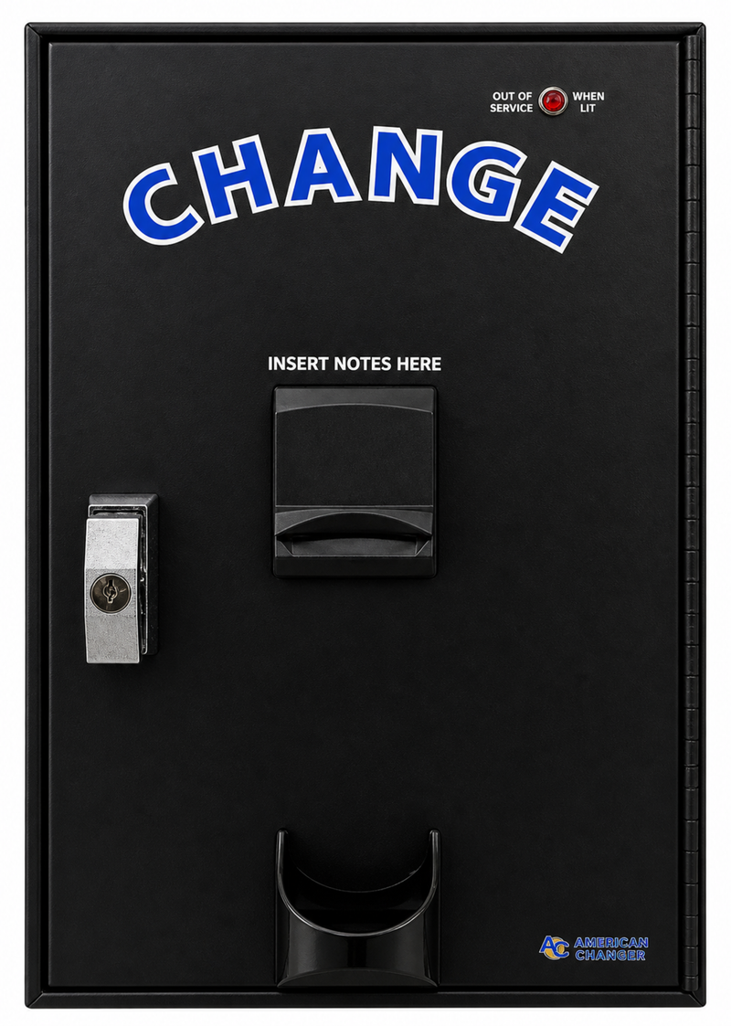 American Changer AC201 Front Load Banknote Changer front view