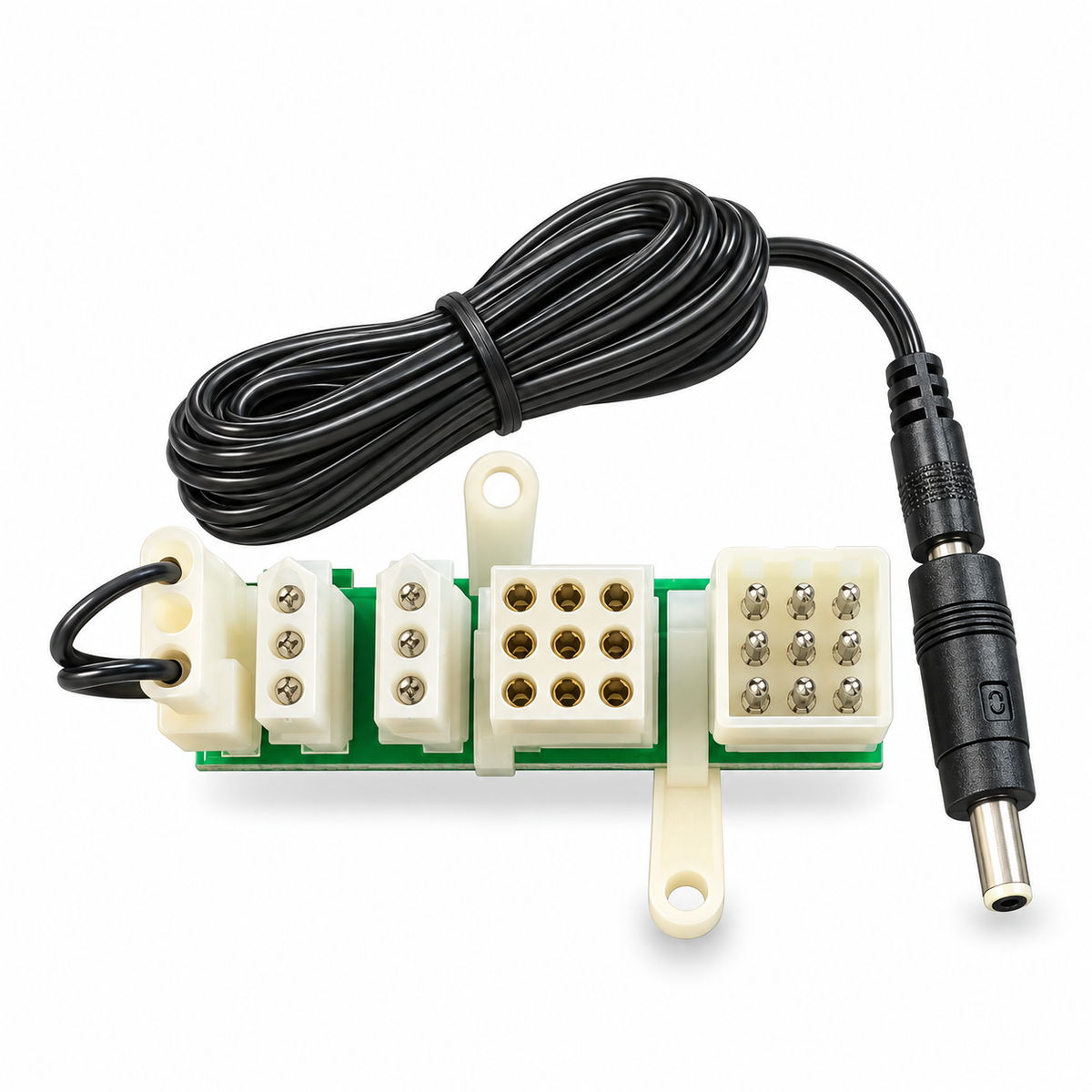Monitor power bank bypass board with connectors and DC barrel plug cable