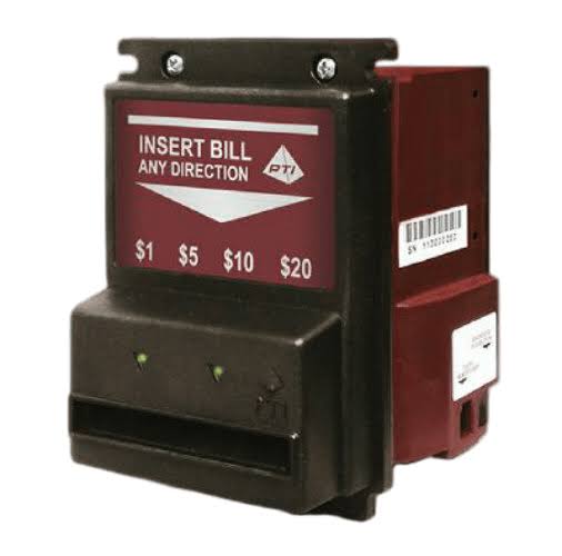 Pyramid Apex 7400-SN1 stackerless 12V bill acceptor, front view