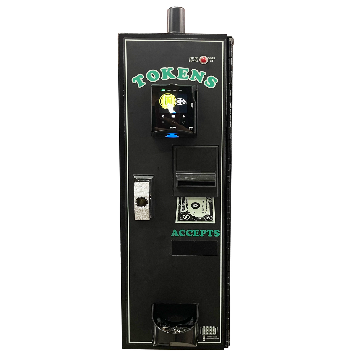 NAYAX reader installed on an American Changer AC1001