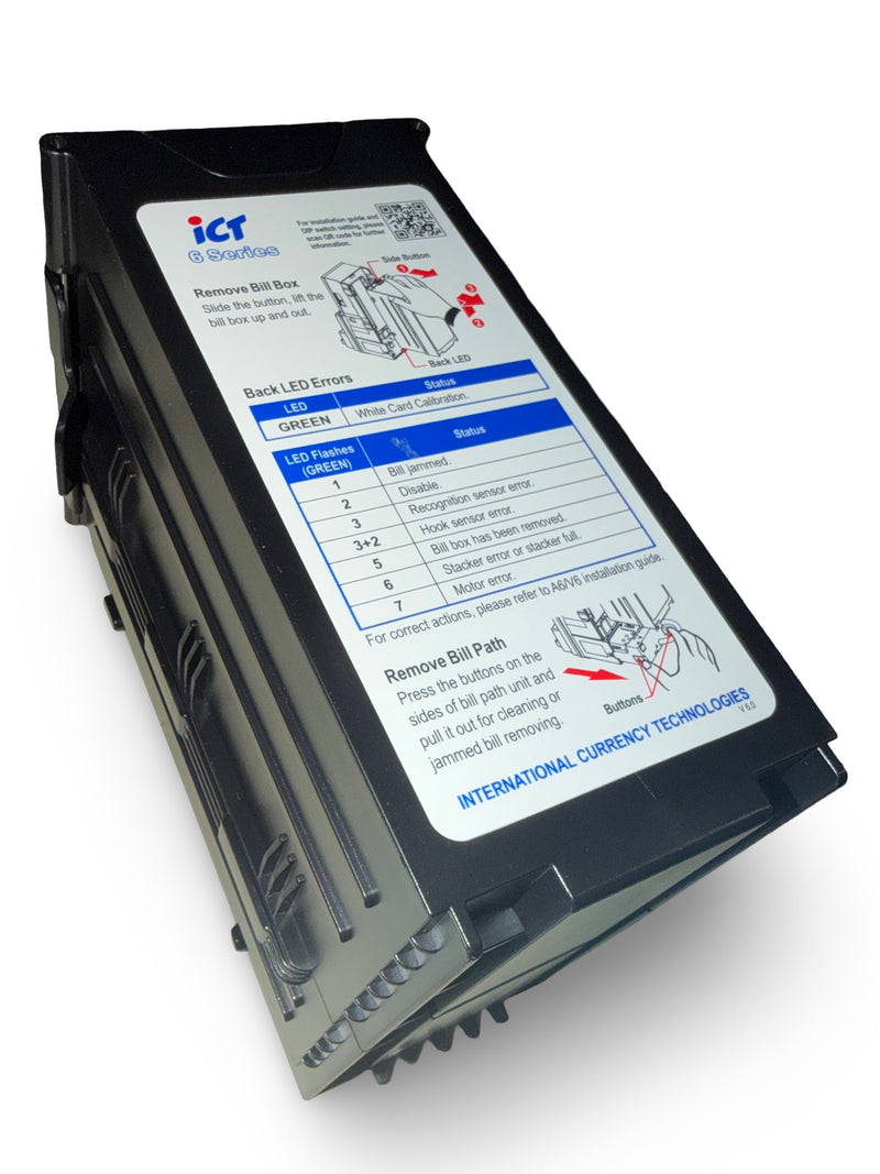 ICT B6-S8 6 Series 800 Note Cashbox Black with Slide Release for ICT Bill Validator