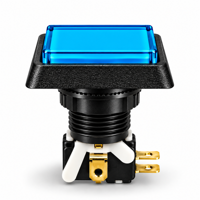 Illuminated Rectangular Blue Zippy Switch Button - side