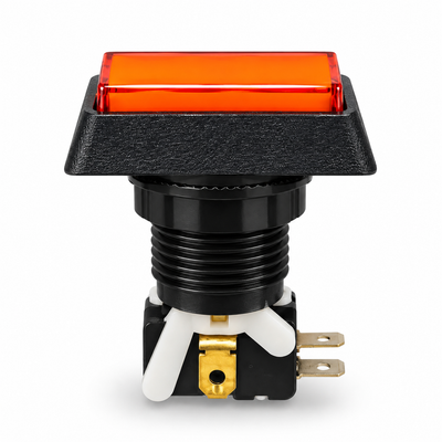 Illuminated Rectangular Red Zippy Switch Button - side