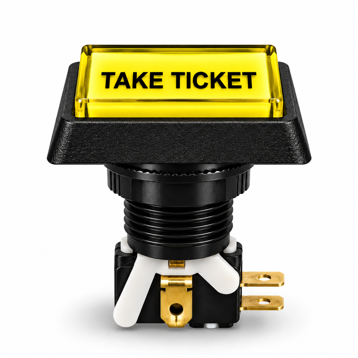 Illuminated Rectangular TAKE TICKET Zippy Switch Button - side