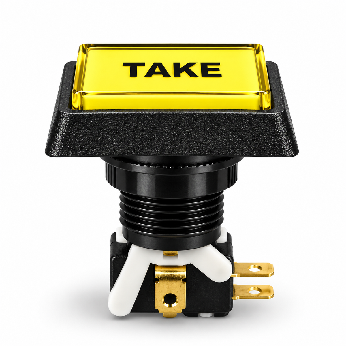 Illuminated Rectangular TAKE Zippy Switch Button - side