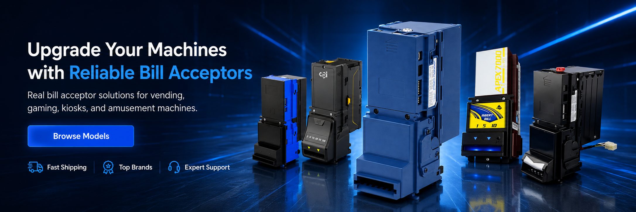 Upgrade your machines with reliable bill acceptors