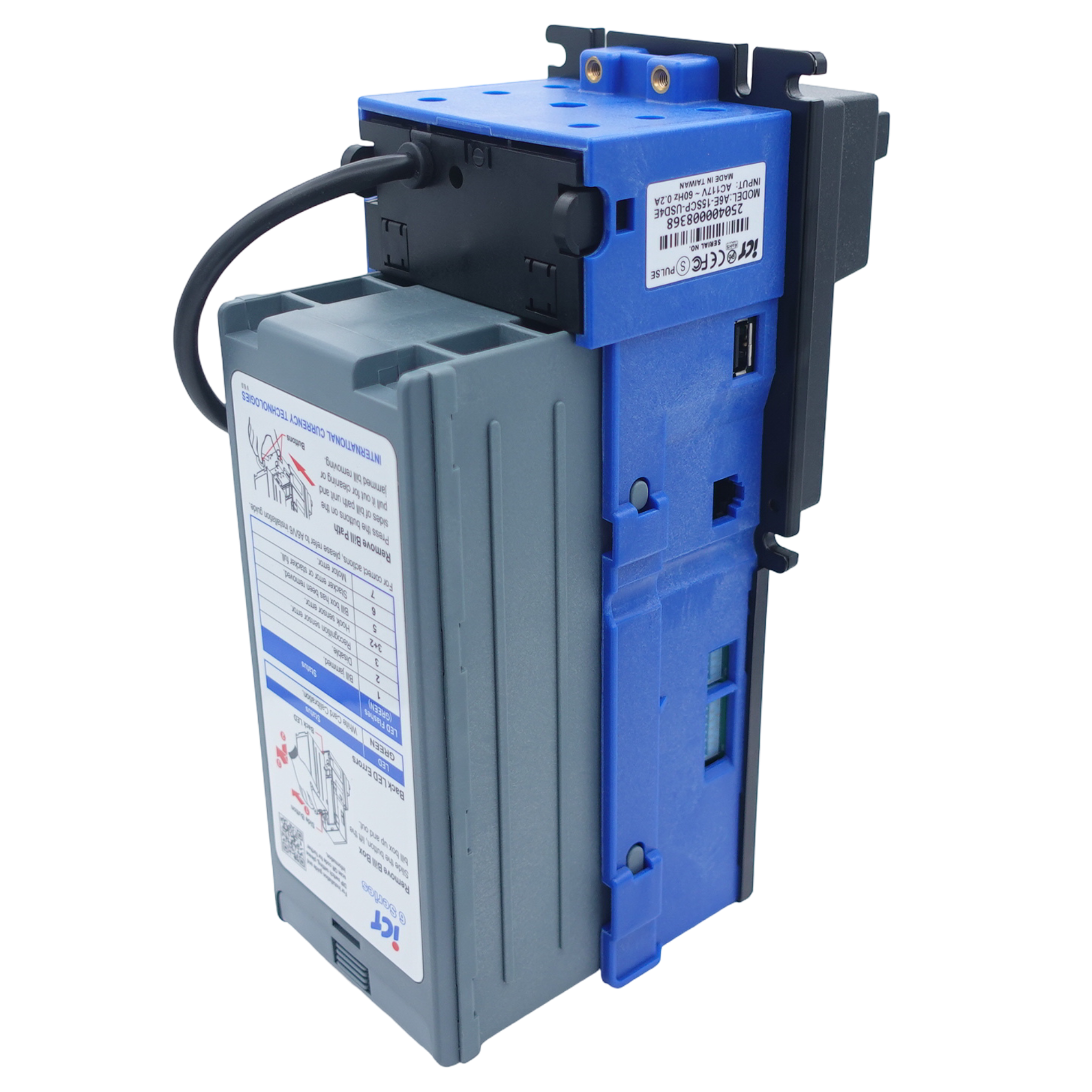 ICT A6E-23SCP-USD4 Bill Acceptor 12V 300 Stacker USD Standard Bezel