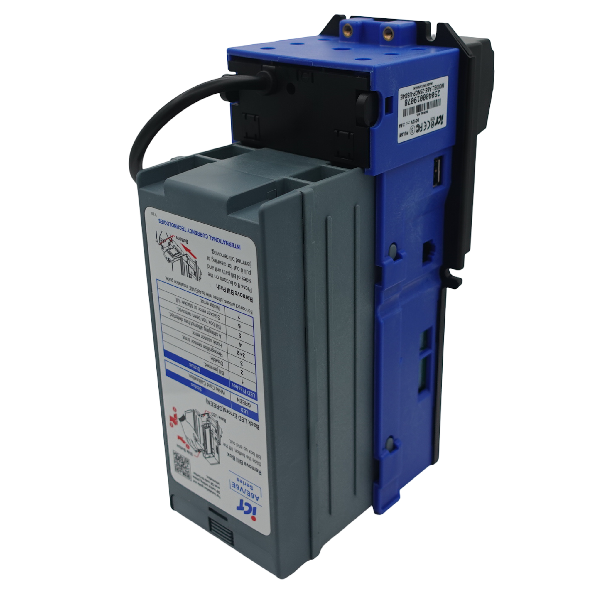 ICT A6E-15NCP-USD4-II Bill Acceptor 110V 500 Stacker USD Downstack Bezel