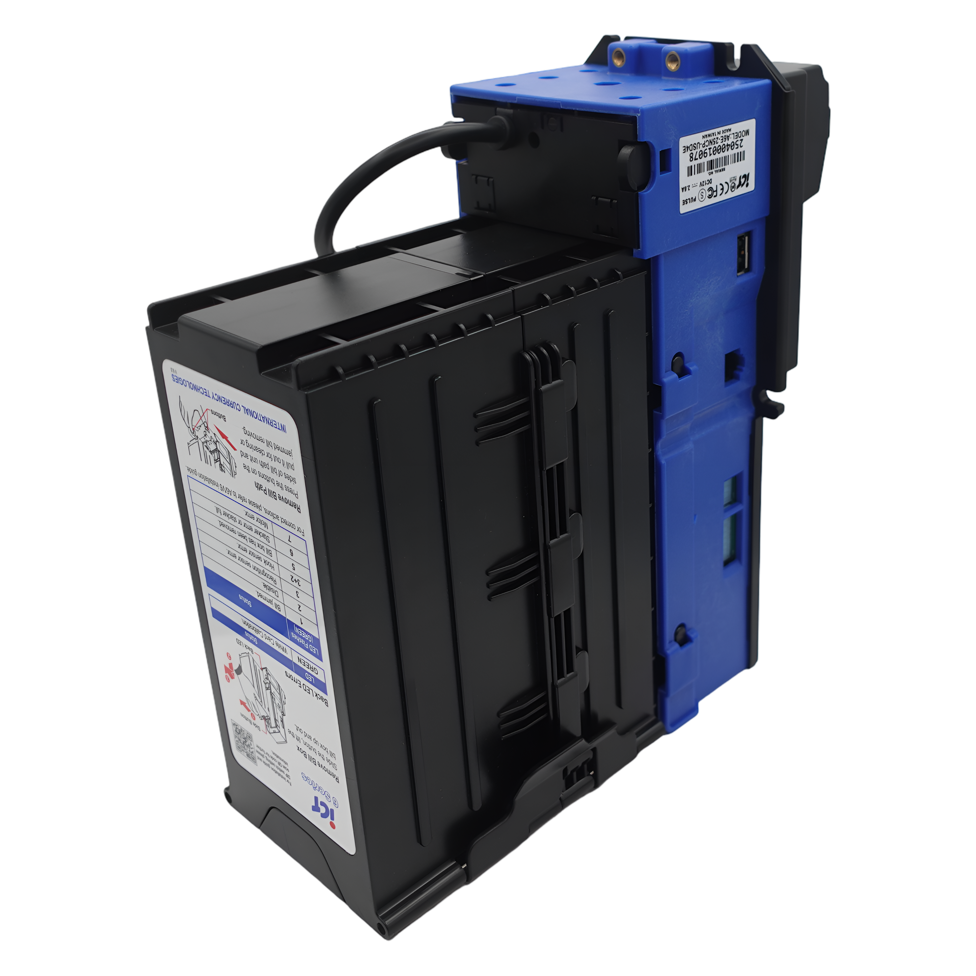 ICT A6E-28NCP-USD4-II Bill Acceptor 12V 800 Stacker USD Downstack Bezel