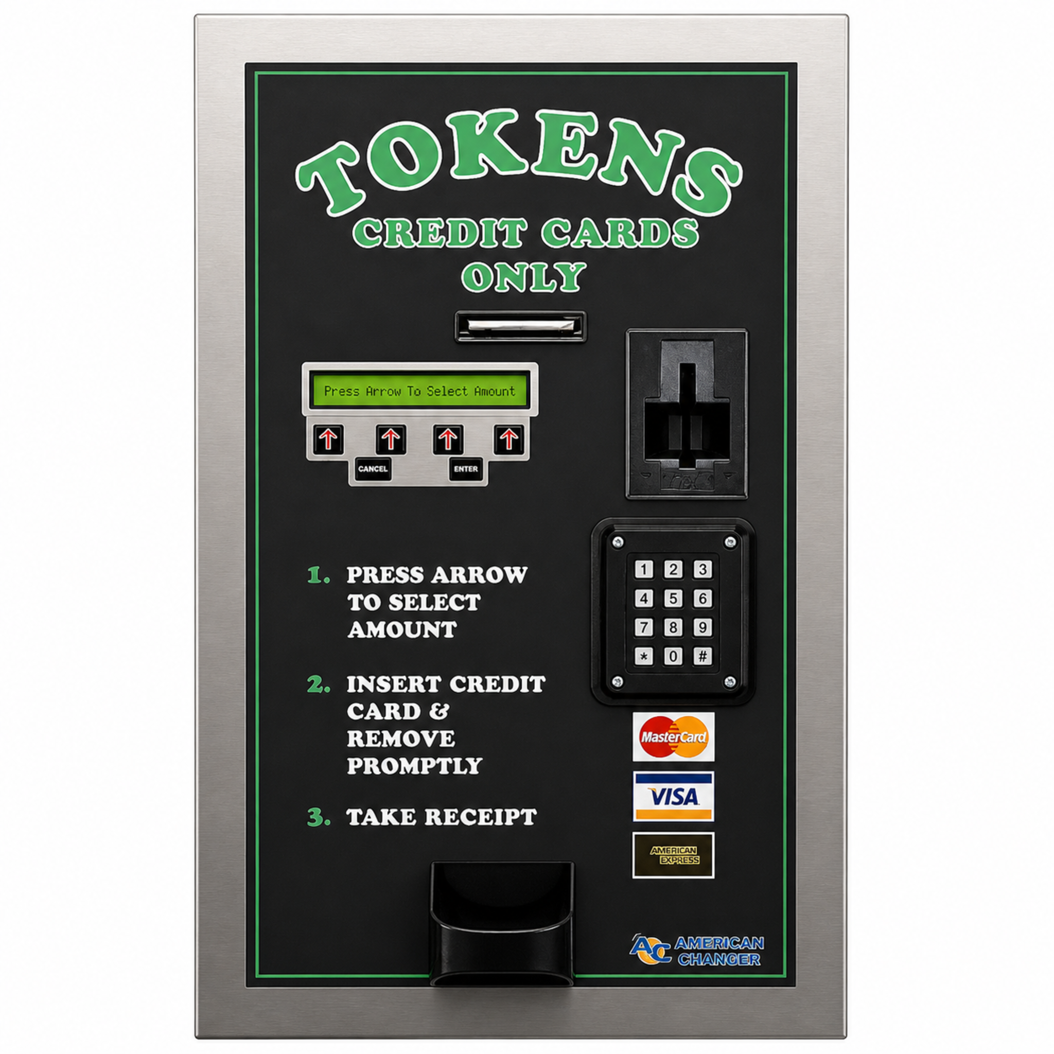 American Changer AC2007 Rear Load Token Dispenser