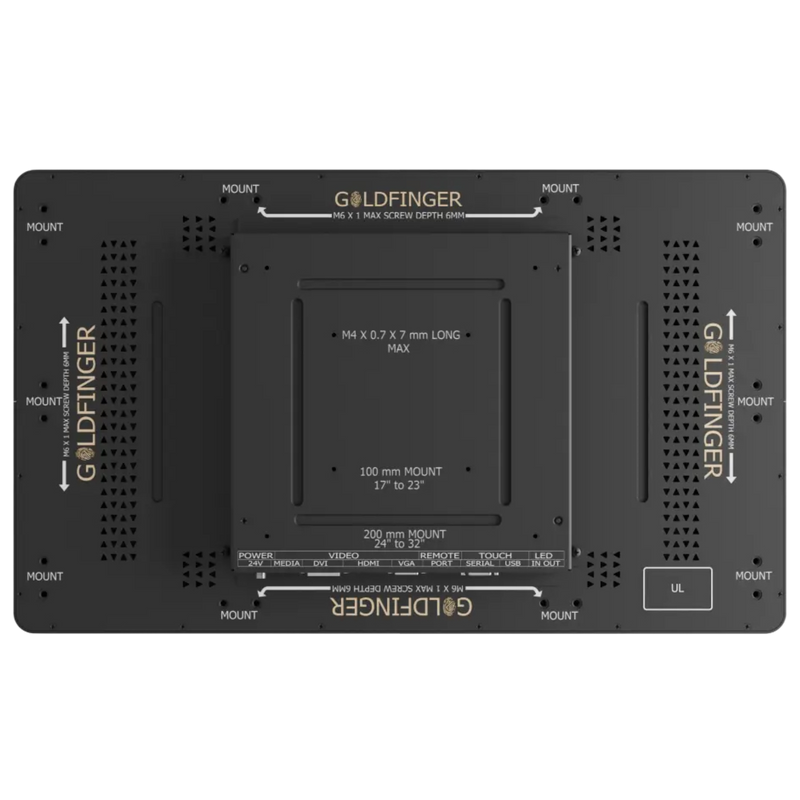 24" Touch Monitor with LED by Goldfinger back view