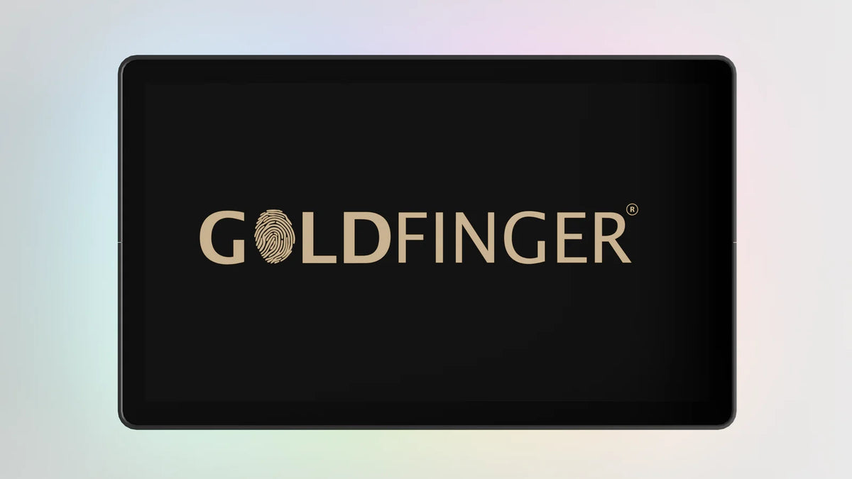 Front view of a Goldfinger monitor showing the rear-lighting halo; monitor not included