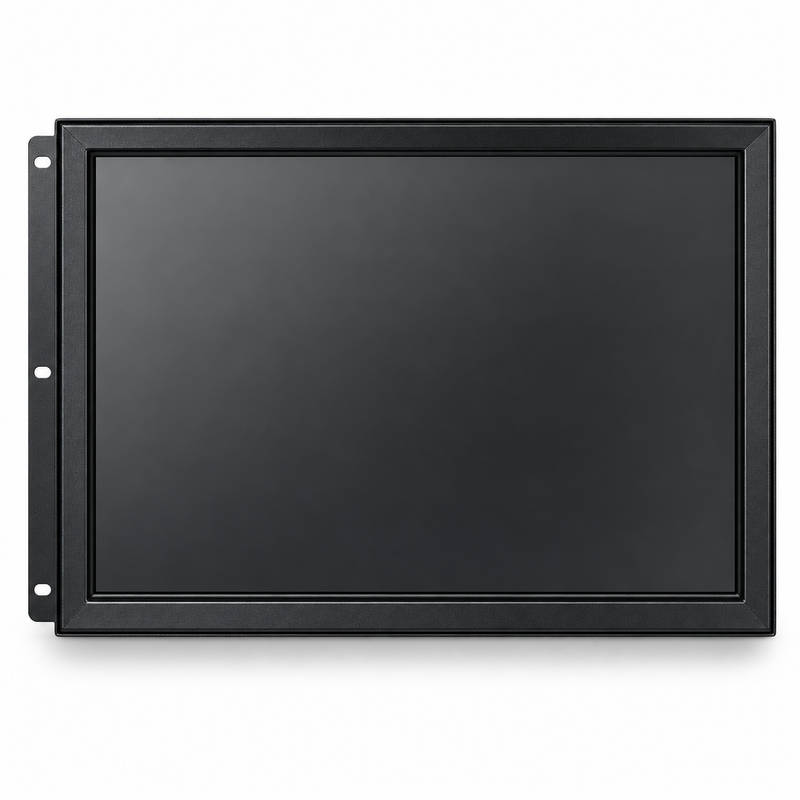 Goldfinger GF17S12A1C 17" monitor with black metal open frame and side mounting flanges