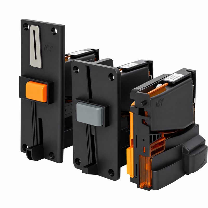 ICT SCA1-SMRSA4 Coin Acceptor 12V/34V MDB Saudi Coins Side Entry Short Panel side view