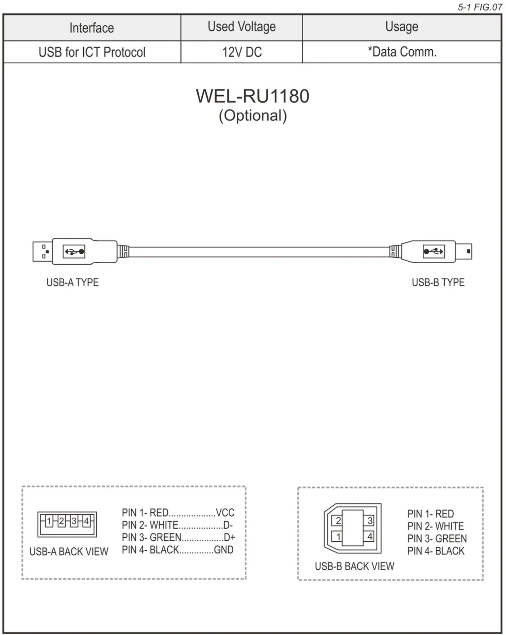 ICT WEL-RU1180 Cable