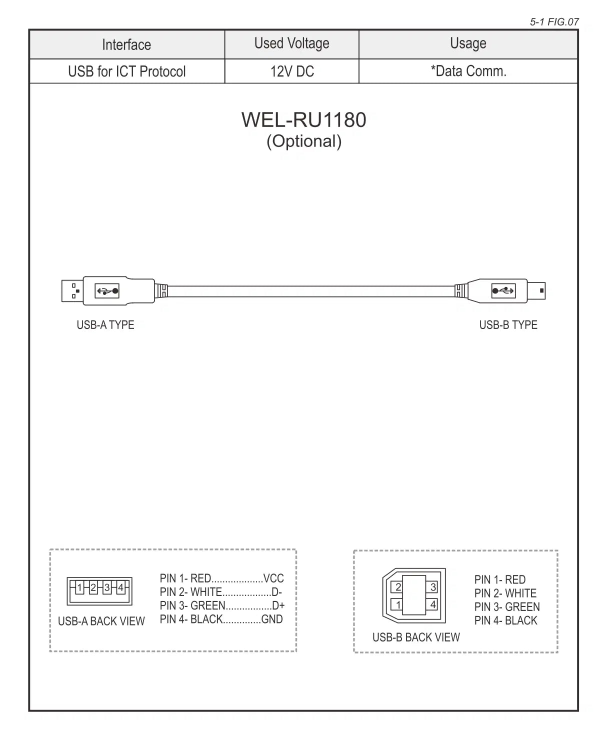 ICT WEL-RU1180 Cable